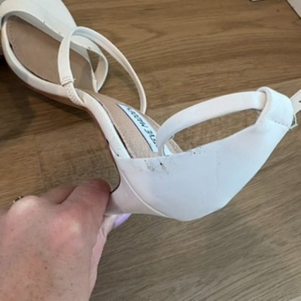** Steve Madden White Sheena heel Strappy Sandals 9.5 - Picture 7 of 7